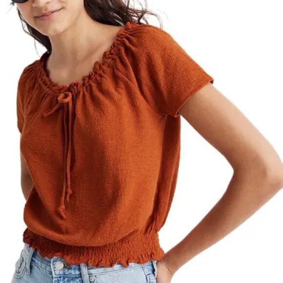MADEWELL Texture & Thread Drawstring Top Size Small - Picture 1 of 7